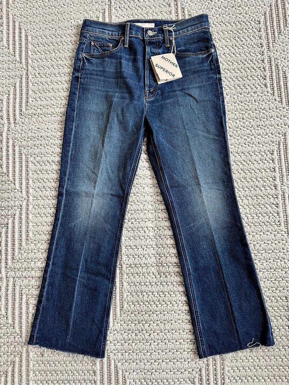 NWT MOTHER The Tripper Ankle Fray- It’s A Small World Size 28